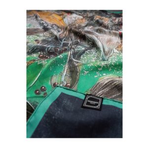 絵の綾「散華図 寂静」|日本画シルクスカーフ