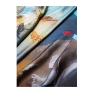 絵の綾「散華図 再生」｜日本画シルクスカーフ