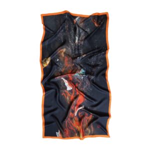 絵の綾「散華図 業火」｜日本画シルクスカーフ