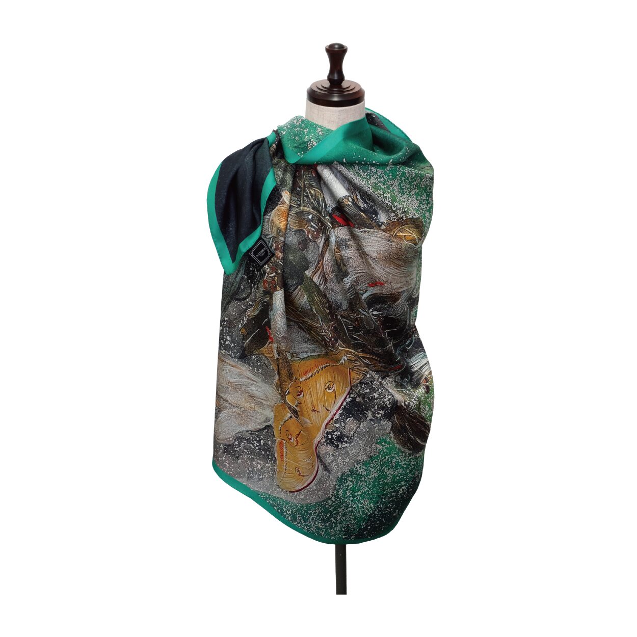 絵の綾「散華図 寂静」|日本画シルクスカーフ