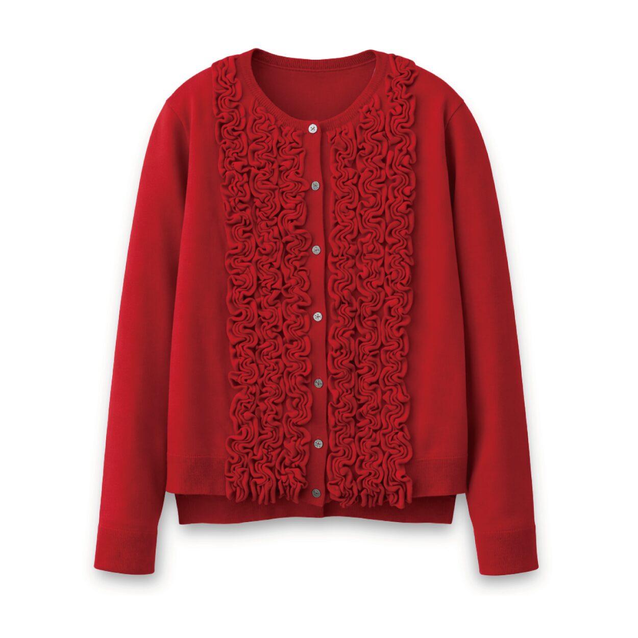 フリルニットカーディガン